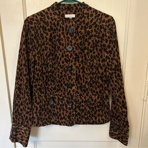 Corduroy leopard/cheetah crop jacket